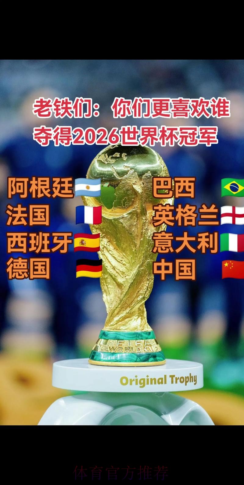 2026世界杯冠军预测：谁将捧杯？